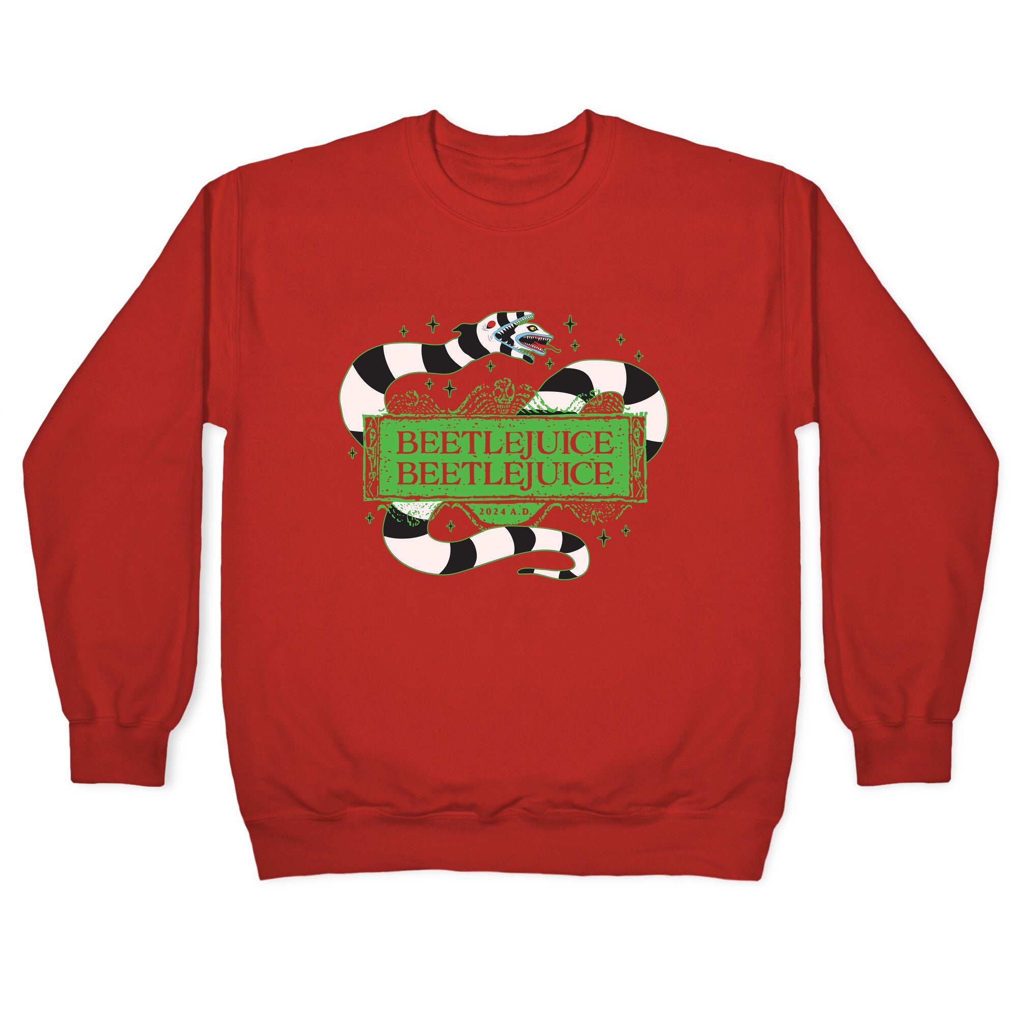 Beetlejuice Beetlejuice 2024 AD Crewneck Sweatshirt